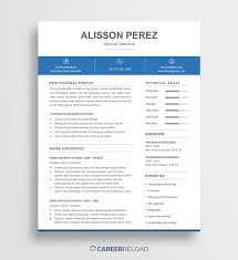 Free Word Resume Template Alisson Career Reload