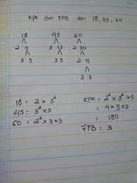 Terjawab • terverifikasi oleh ahli. Hitunglah Kpk Dan Fpb Dari 18 45 60 Brainly Co Id