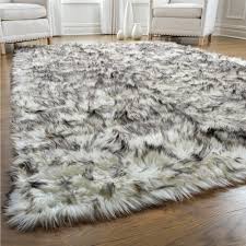 faux fur carpet rug black tip color 6