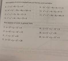 Solved Weite Equation Of Circle In