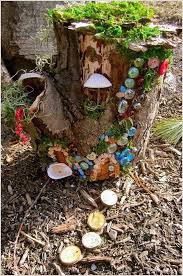 Diy Colorful Tree Stump Fairy Garden