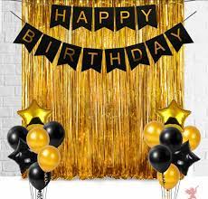 happy birthday decoration golden foil