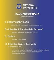 payment options national university