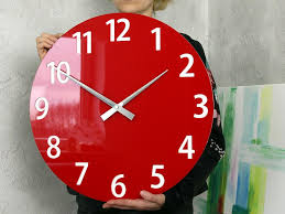 Big Wall Clock 49cmx49cm 19 29 Red Clock