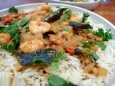rathu isso curry  sri lankan red prawn curry