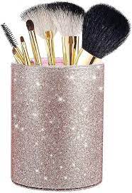 makeup brush holder glitter pink women
