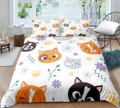 Cat Duvet Cover Set Pattern With