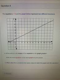 answered question 4 the equation y 4