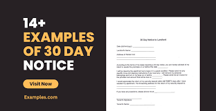 30 day notice exles format pdf
