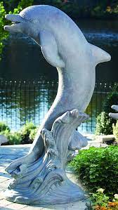 Massarelli Standing Dolphin Statue