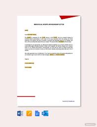 individual sports sponsorship letter in
