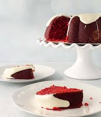 red velvet bundt cake with cream cheese