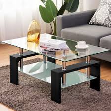 Glass Coffee Table With Storage Modern