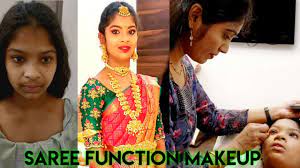 half saree function makeup vlog 14
