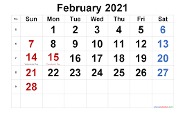 View the free printable monthly february 2021 calendar and print in one click. Free Printable February 2021 Calendar With Holidays Calendarex Com