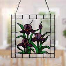 Irises Stained Glass Window Panel 21053