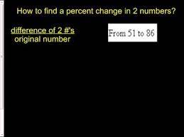 the percent change between 2 numbers