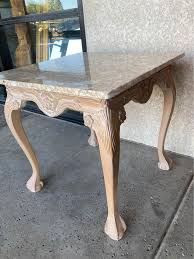 End Table Marble Top With Claw Feet