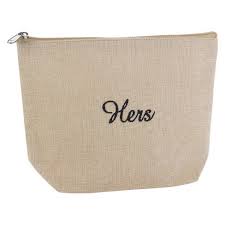 clutch toiletry pouch jute cosmetic bag