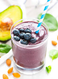 avocado smoothie with blueberries