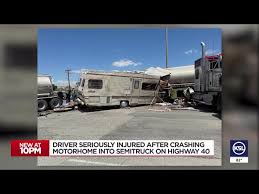 motorhome crashes into semi sends 1 to