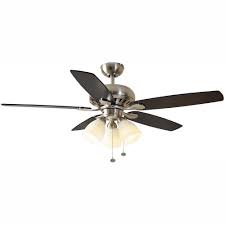 Hampton Bay Rockport 52 In Led Brushed Nickel Ceiling Fan With Light Kit 51750 The Home Depot