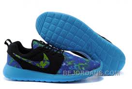 Free Shipping 60 70 Off Discount Code For Nike Roshe Run Mens Running Shoes Black And Blue J6w2a