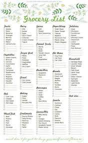 Big List Of Printable Grocery Shopping Lists Home Ideas