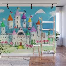 Colorful Princess Castle Wall Mural By