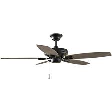 This home depot guide provides step by step instructions with illustrations and video to install a ceiling fan. Hampton Bay North Pond 52 In Indoor Outdoor Matte Black Ceiling Fan 51718 The Home Depot