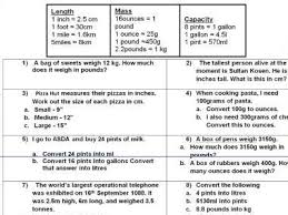 Metric Units And Common Imperial Units Mass Capacity Length