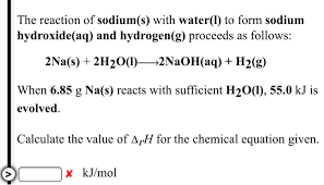 Solved The Reaction Of Sodium S With