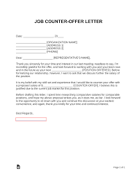 free job counter offer letter for