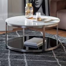 Silvia Glass Marble Coffee Table