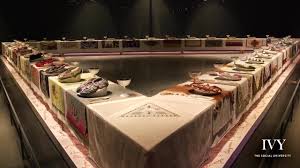 There are 13 place settings on each of the table's sides, making 39 in all. Ivy Secrets Of The Brooklyn Museum Judy Chicago S The Dinner Party Facebook