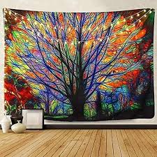 Colorful Tree Tapestry 229x153 Fruugo Uk
