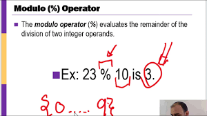 integers division modulus operator