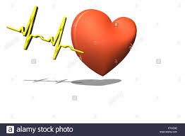 Red Heart On A White Background Pulse Rate Chart