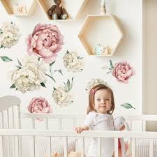 Peony Flower Wall Decals Nursery Fl