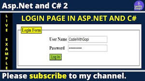 login page in asp net with sql database