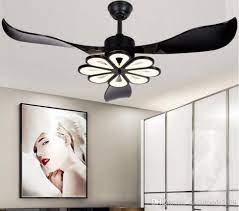 Led Modern Ceiling Light Fan Black