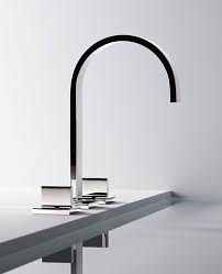 Some faucets, like the bathtub faucet pictured here, come in silver finish. Dornbracht Mem Design Series Simple Bathroom Designs Faucets