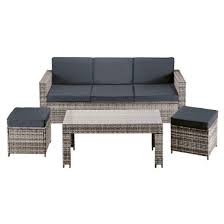 Garden Gear Riviera 5 Seat Rattan Sofa