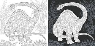 They're great for all ages. Coloring Pages With Brontosaurus Dinosaur Stock Vector Adobe Stock