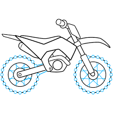 how to draw a dirt bike really easy