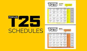 focus t25 workout schedule zillafitness