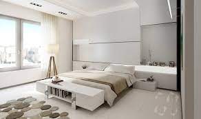 quiet and relaxing white bedroom design