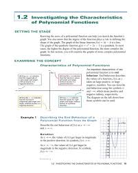 Characteristics Of Polynomial Functions