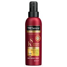 The multitasking spray is infused with white charcoal to absorb excess oil and grease. Tresemme Keratin Smooth Heat Protect Spray 200ml
