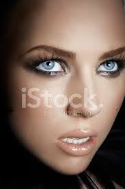 woman with dramatic makeup stock photo